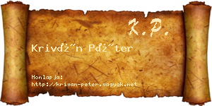 Kriván Péter névjegykártya
